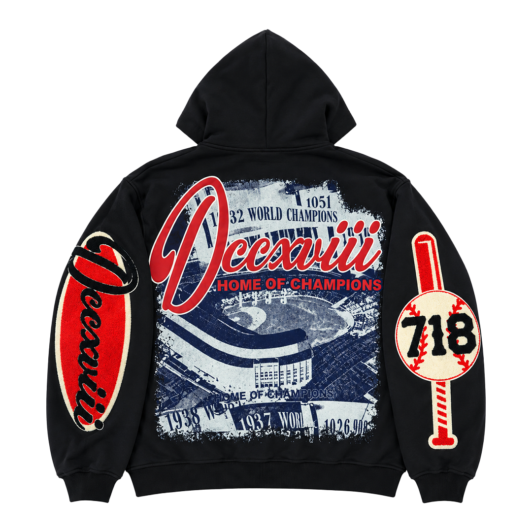 DCCXVIII “NY” Black/Red Zip Up Hoodie