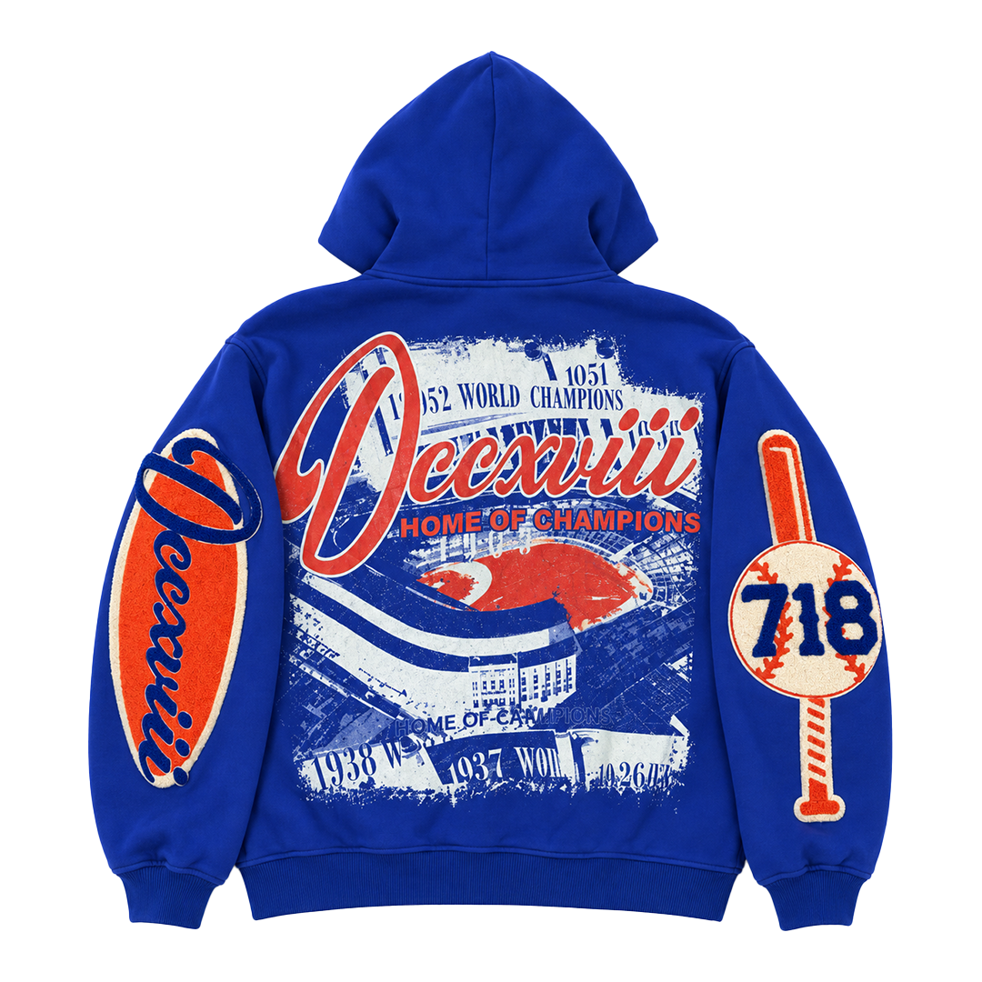 DCCXVIII “NY” Blue/Orange Zip Up Hoodie