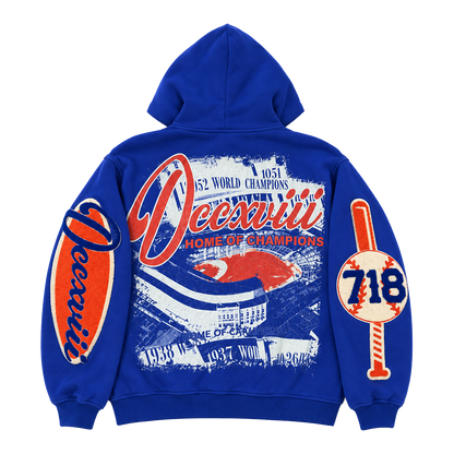 DCCXVIII “NY” Blue/Orange Zip Up Hoodie